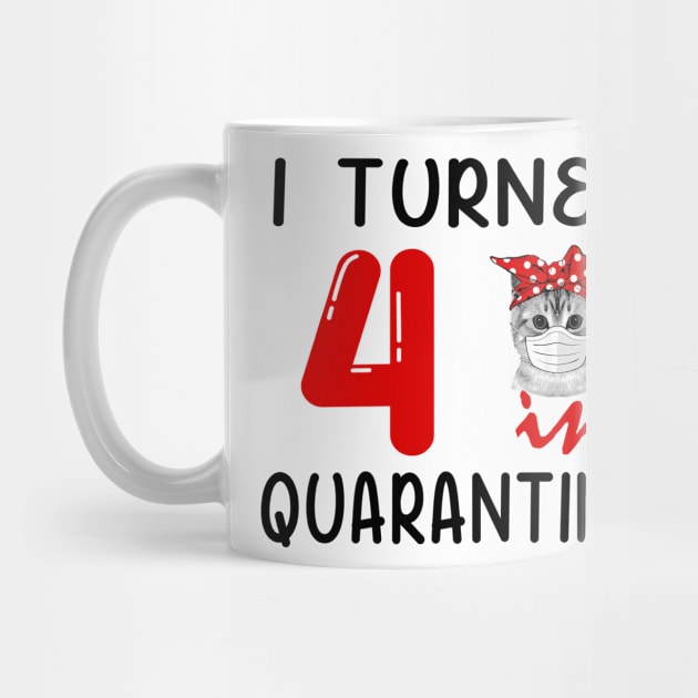 I Turned 4 In Quarantine Funny Cat Facemask by David Darry
